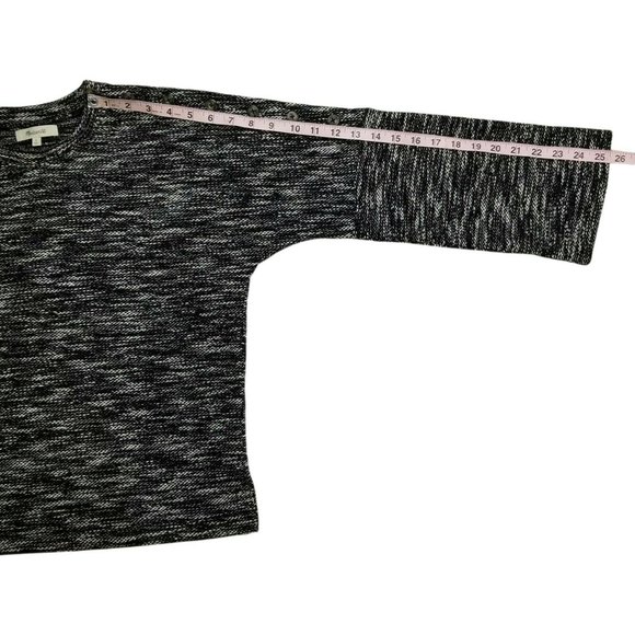 Madewell Knit Sweater Shirt Wide Sleeve Button Shoulder Black & White Small - Picture 10 of 11